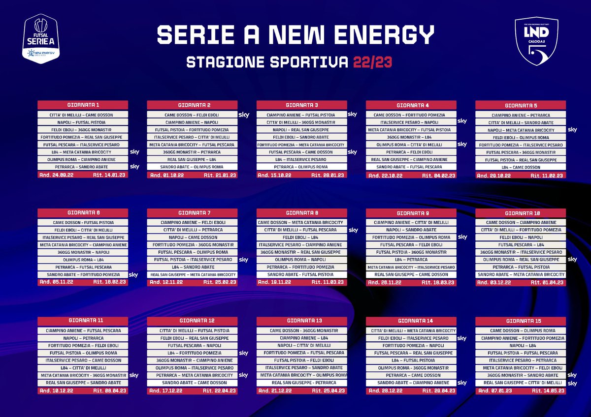 Su <a href="/SkySport/">skysport</a> 

✔️ Domenica 23 ottobre | 🏟 Montesilvano 
Olimpus Roma - Città di Melilli

✔️ Domenica 27 novembre | 🏟 Genzano di Roma 
Fortitudo Pomezia - Olimpus Roma

✔️ Domenica 4 dicembre | 🏟 Genzano di Roma 
Olimpus Roma - Real San Giuseppe

#Blues #ForzaOlimpus