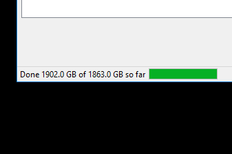 adi_miller's tweet photo. It took 14 hours to get to 1863.0 and now it just keeps on going. On a severity scale of 5 to 0, these types of bugs are sev -1. #noeta #nohope https://t.co/fD91g9M4D8