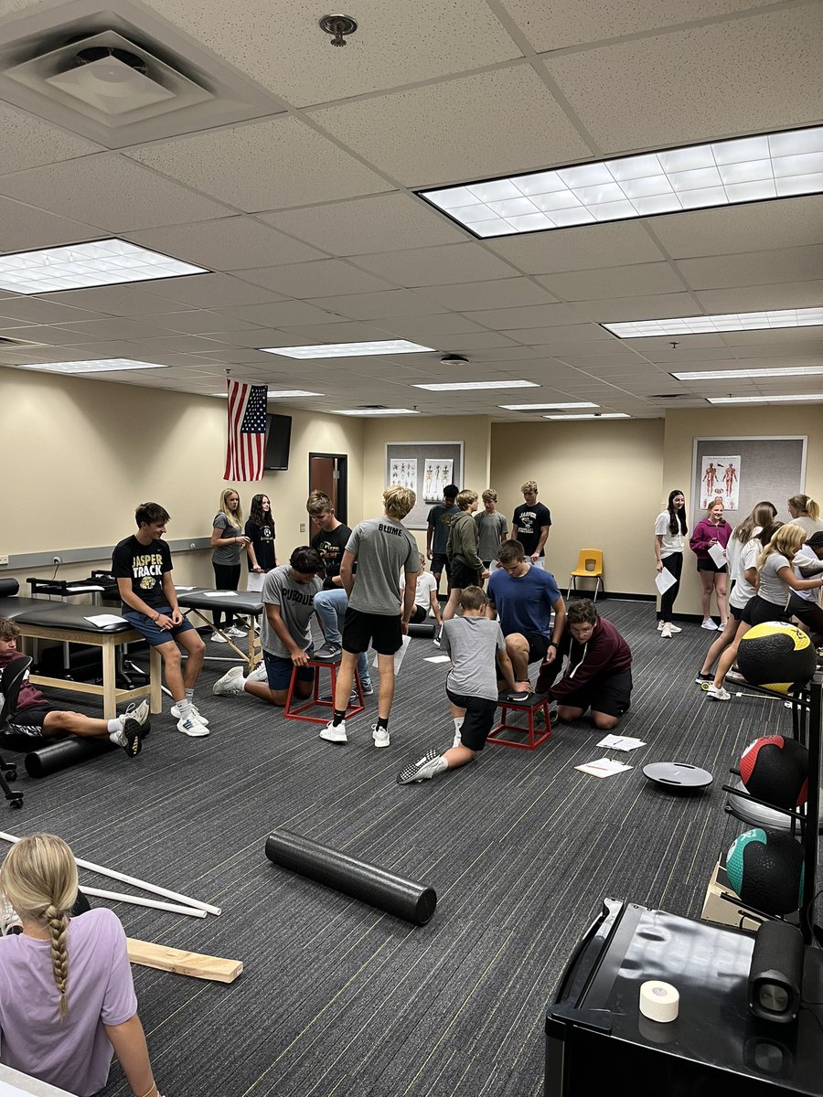 IPRATC's tweet photo. JHS Students did well in the Ankle Mobility Lab today! Learning how foot and ankle mechanics affect all aspects of movement. Also a few self-care activities to help! https://t.co/RWfu3Y4Njh