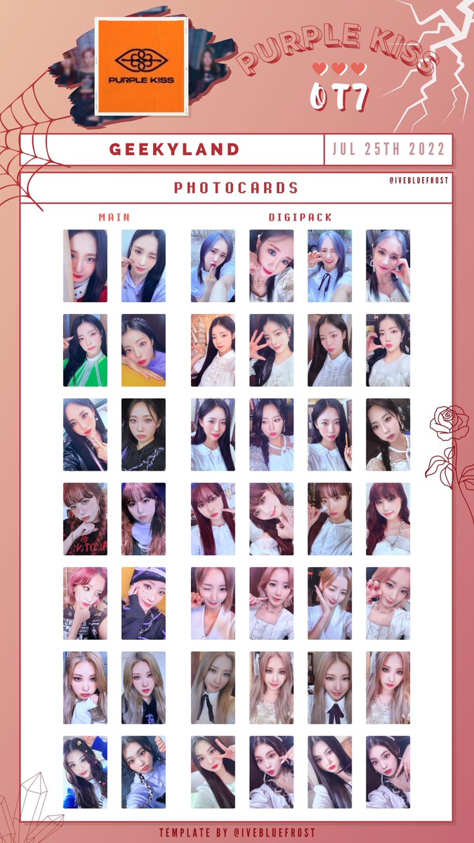 purple kiss geekyland pc photocard template 퍼플키스 포카 포토카드