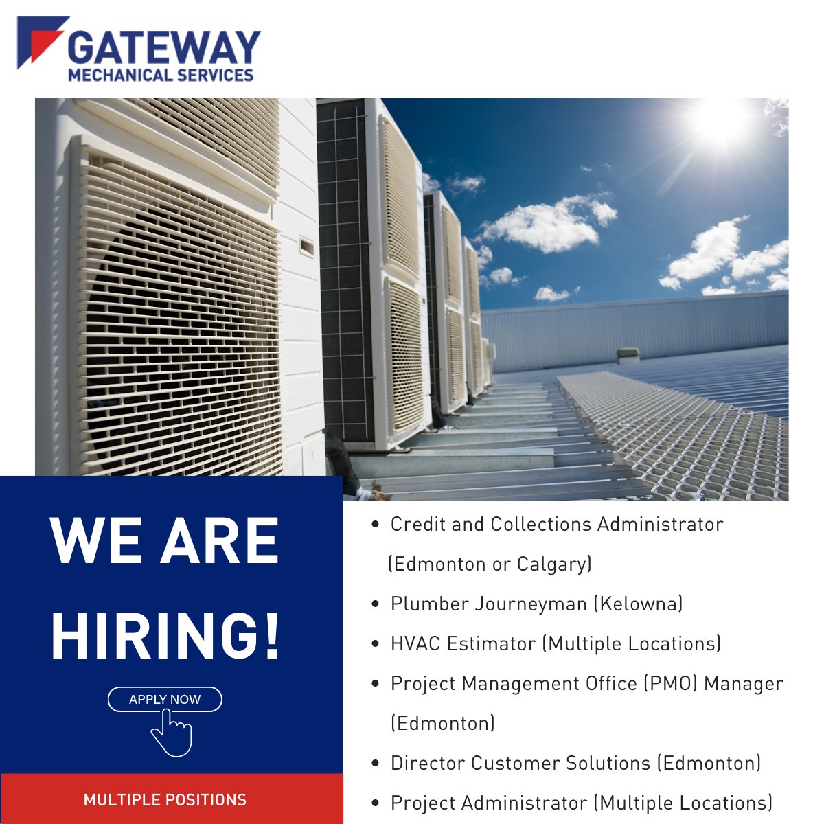 We are hiring for multiple positions across Western Canada! Join a team focused on providing the best possible customer service in safe, effective, and innovative ways.

Check our career pages and apply today: bit.ly/2Pqlycb

#hvac #refrigeration #westerncanada