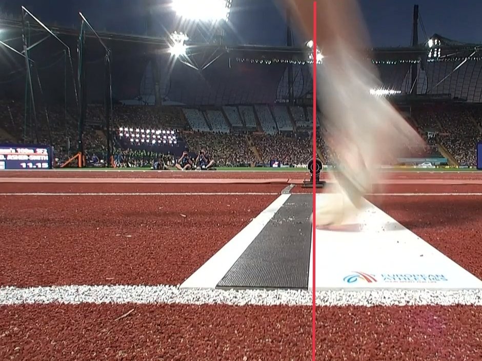 RodTidwell88's tweet photo. @BritAthletics @jfinchamdukes Doesn't this show that the camera angle being used doesn't look straight across the line, which the laser would be straight along? https://t.co/oGqkxaxbnH