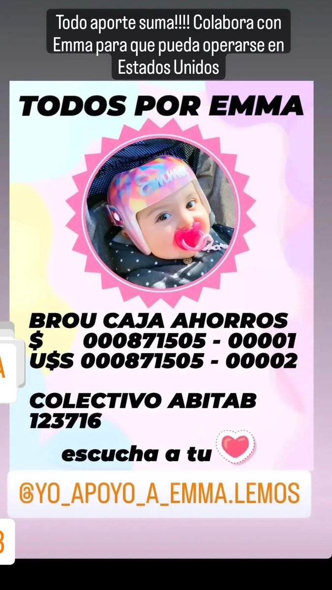 TODOSPOREMMA's tweet photo. Gracias decorazón por el apoyo que nos has brindado. Este mes no tenemos un solo evento.Imagínate como padres es angustiante, la vida de Emmita depende de juntar los 7mil dólares que faltan. Si sabes quien puede darnos una mano envíale o comparte esta información por favor https://t.co/IwMlOVfpDh