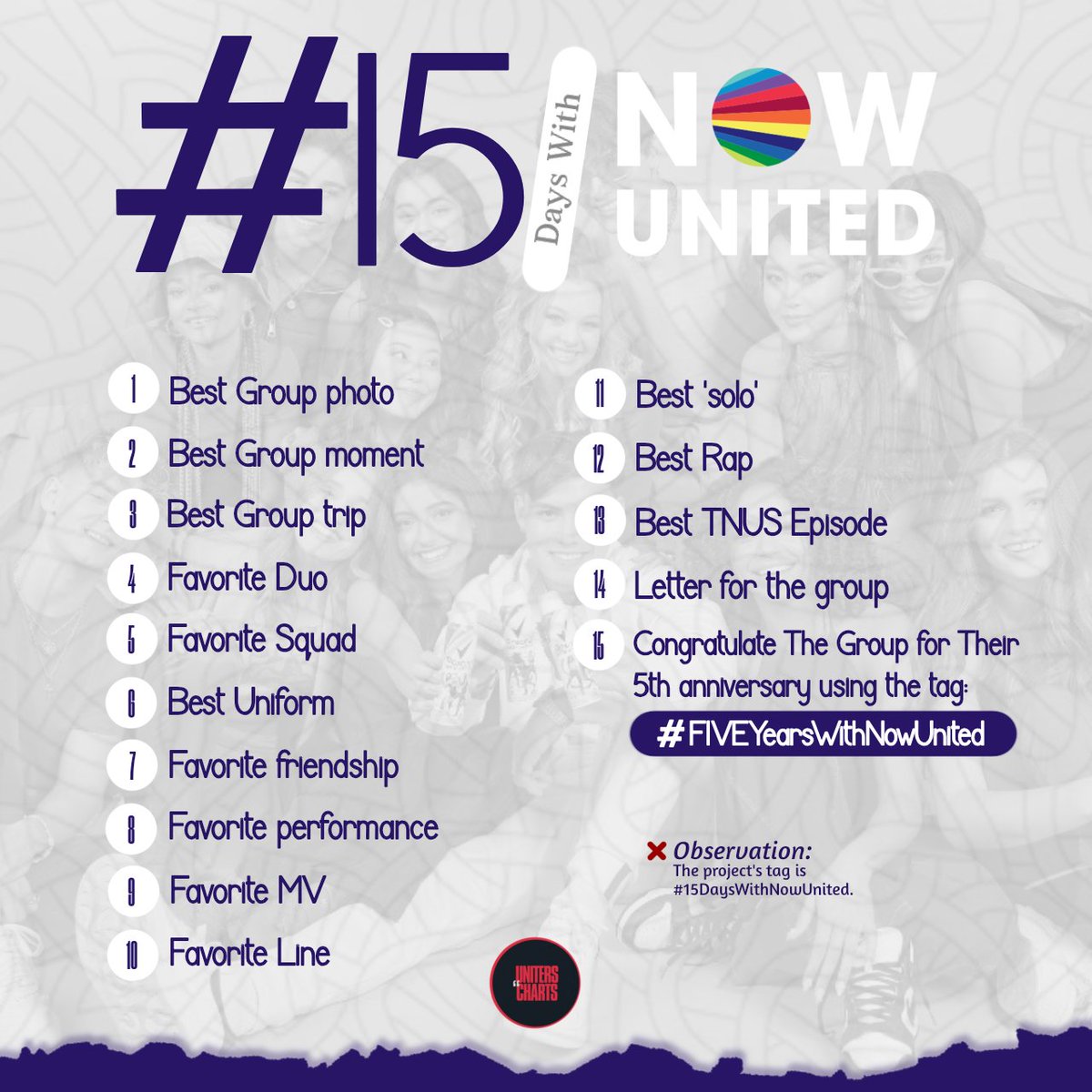 UnitersCharts's tweet photo. FOI AQUI QUE PEDIRAM PROJETO DE ANIVERSÁRIO? 🎂🎊

– Estamos lançando a tag #15DaysWithNowUnited para que a gente possa celebrar o 5° aniversário do grupo da melhor maneira!

– A tag inicia-se amanhã (17/08/22) https://t.co/ulkE9if1Ur