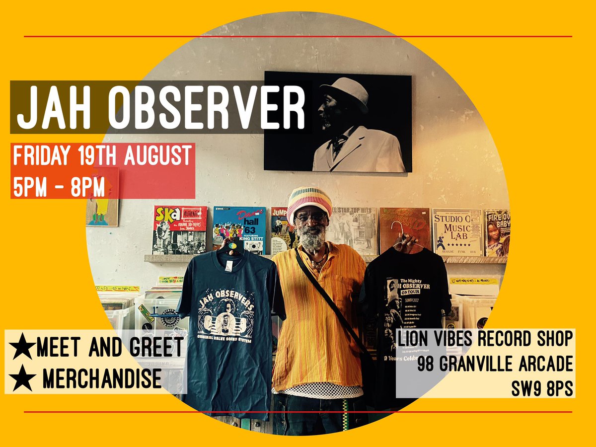 lionvibes's tweet photo. This Friday at the HQ @lionvibes #brixton the mighty #jahobserver celebrates 50 years inna di business...FORWARD !! https://t.co/Cvv2A29PXC