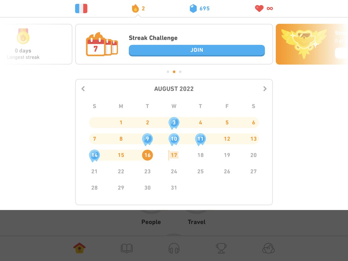 ⁦<a href="/duolingo/">Duolingo</a>⁩ My son has lost his Duolingo streak as no Wi-Fi in the house. On his screen it says it has continued but his streak is at 2, when it was 207. On other devices the streak has broken but as you can see it has connected on this device. His username is Huggo.Bear