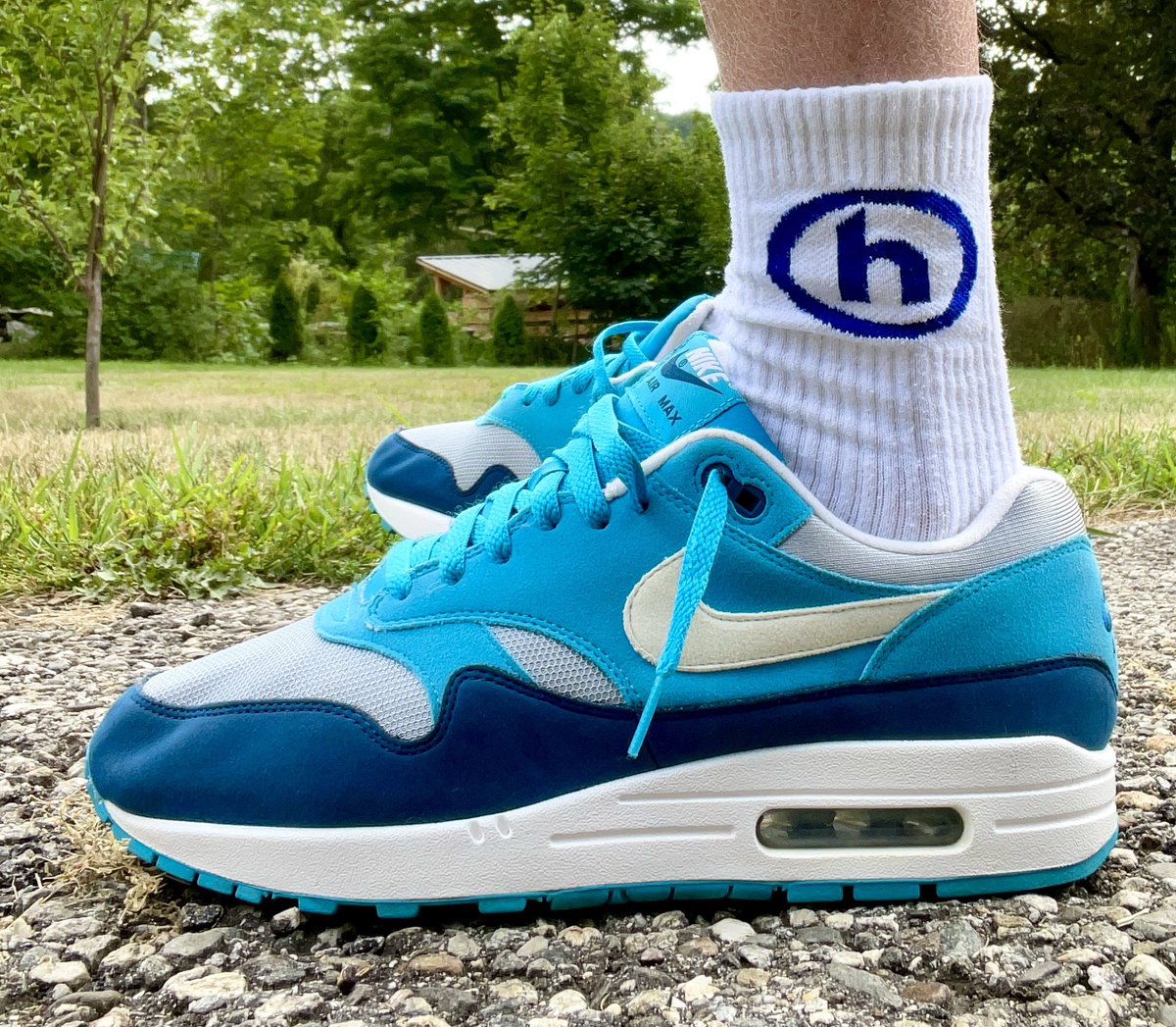 the_t_eacher's tweet photo. Such a great colorway π₯Ά #bluefury #kotd #SwooshHigh #snkrsliveheatingup #snkrskickcheck #yoursneakersaredope #wearyourkicks #airmax1 @nikestore https://t.co/ZNx4Erjh4P
