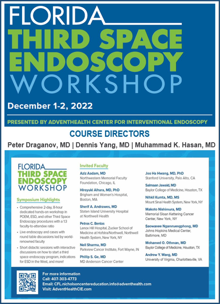 Dennis Yang, MD, FACG,AGAF,FASGE (@dennisyangmd) on Twitter photo Please join us in this comprehensive 2-day hands-on 3rd Space Endoscopy Workshop Dec 1st-2nd. Interact and learn from 18 world-renowned faculty. Register here: web.cvent.com/event/974d1ad9… <a href="/DrHasan_Orlando/">MK Hasan</a> <a href="/MN_GIMD/">Mariam Naveed, MD</a> <a href="/AdventHealthCFL/">AdventHealth Central Florida</a> Please join us in this comprehensive 2-day hands-on 3rd Space Endoscopy Workshop Dec 1st-2nd. Interact and learn from 18 world-renowned faculty. Register here: web.cvent.com/event/974d1ad9… <a href="/DrHasan_Orlando/">MK Hasan</a> <a href="/MN_GIMD/">Mariam Naveed, MD</a> <a href="/AdventHealthCFL/">AdventHealth Central Florida</a>