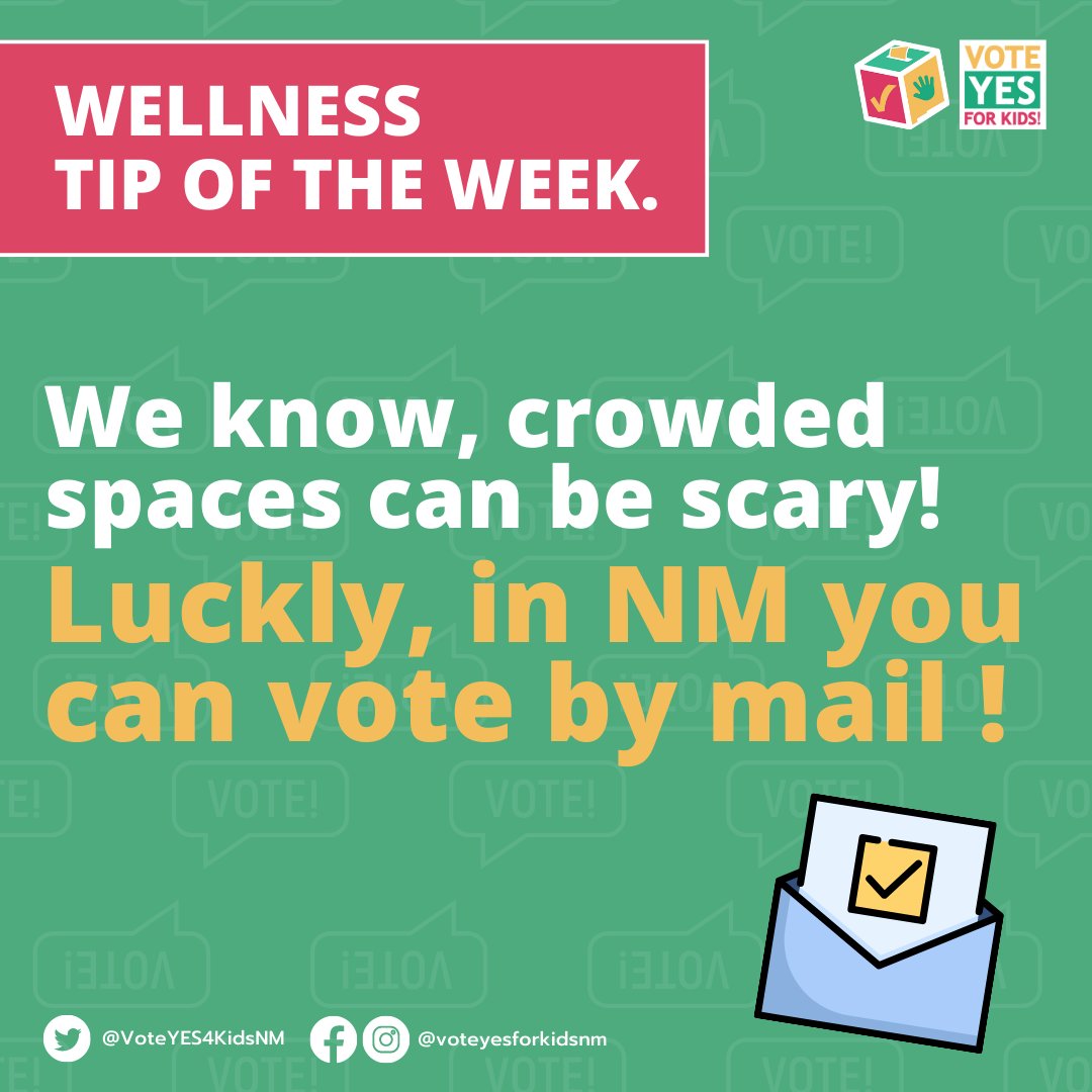 VoteYES4KidsNM's tweet image. #VotingTips: Absentee voting begins Tues, Oct 11 voters may cast an absentee ballot at their local County Clerk’s office or an early voting location prior to Election Day. No excuse is required to vote with an absentee ballot visit ow.ly/e0Nq50KlnvM📲🤯