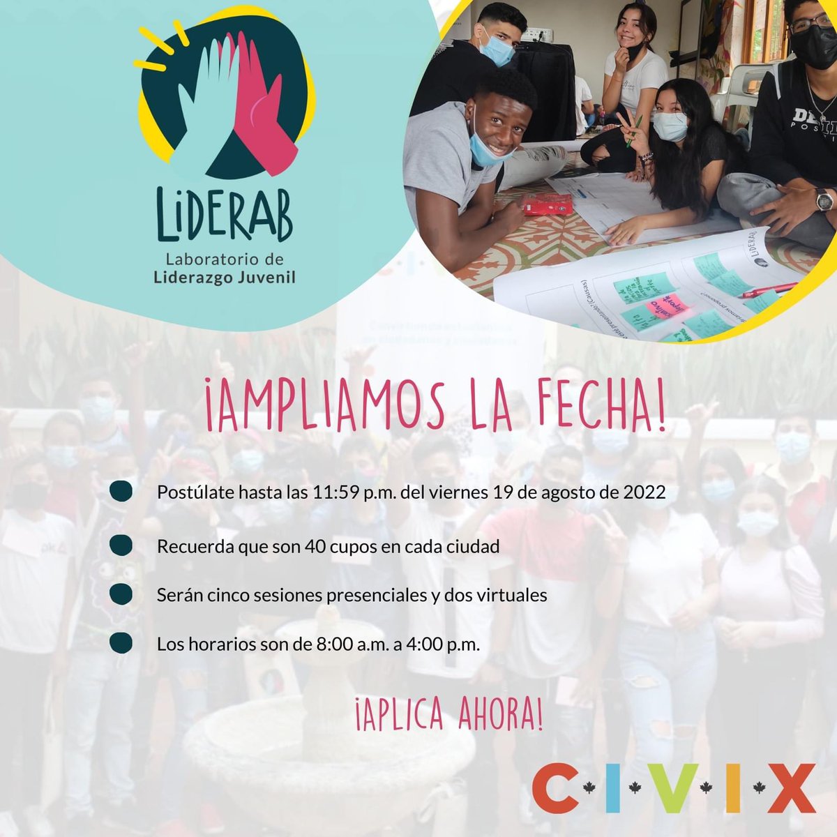 Hurtad0carabali's tweet photo. #Palmira ¿Qué es #Liderab?
Es un programa para ti, que lideras procesos en tu colegio, tu barrio o tu comunidad y sabes que cambiar el mundo comienza, primero, por prepararse. 

Postúlate hasta el 1⃣9⃣ de agosto a las 11:59 p.m.
➡️https://t.co/EQ6ty81Cku https://t.co/YDGEUsUjNQ