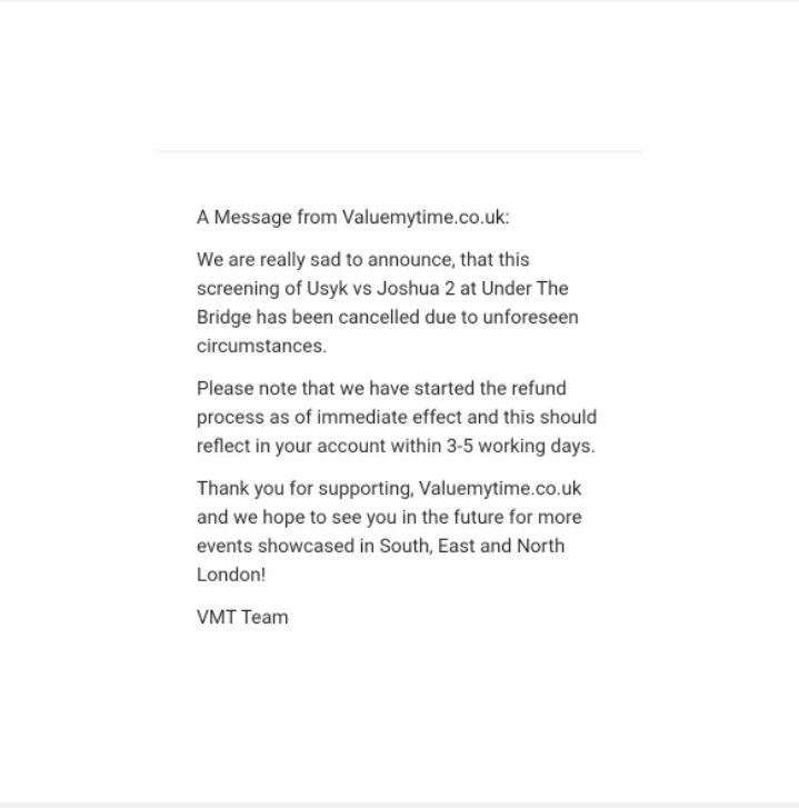 CANCELLED: #UsykJoshua2 screening <a href="/UTBlondon/">Under the Bridge</a> 😭