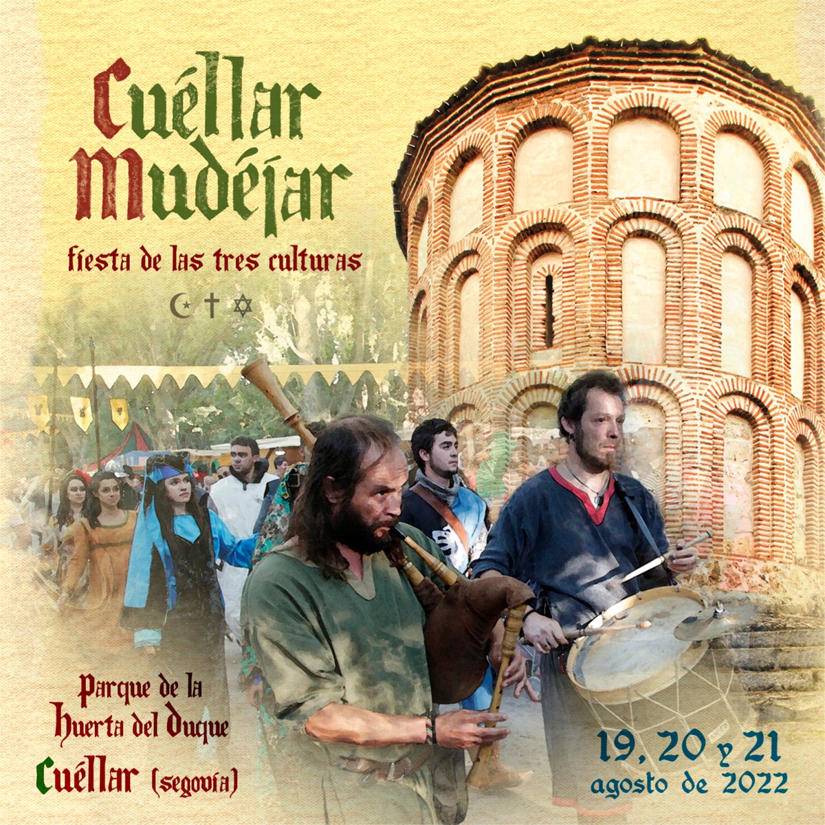 aleacuellar's tweet photo. Este fin de semana se celebra #CuéllarMudéjar, una fiesta que devuelve a la villa a una época de convicencia de las tres culturas. Esta es la portada del programa que hemos creado en alea comunicación para el @aytocuellar. Programa en https://t.co/JaTIsZFPlQ
#folk #feriamedieval https://t.co/zd95UuikMO