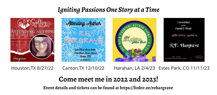 REHargrave's tweet photo. ✫✵✫
SULTRY IN THE CITY 8/27/22 in Houston, TX
EAST TEXAS BOOK BASH 12/10/22 in Canton, TX
HOT NOLA CARNIVAL AUTHOR EVENT 2/4/23 in Harahan, LA
COMMITTED AT THE STANLEY 11/11/23 in Estes Park, CO
✫✵✫
Ticket info &amp; preorder form can be found HERE➺ https://t.co/CkBnZd1EIA https://t.co/0HnwY6DzdJ