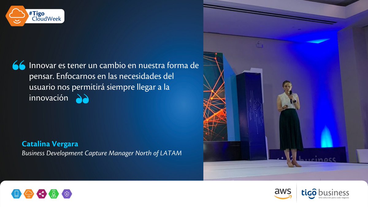 TigoElSalvador's tweet photo. Catalina nos cuenta un poco acerca del proceso de la innovación y cómo esto, nos permite modernizar procesos.
#TigoBusiness #AWS #CloudWeek #Cloud #TransformaciónDigital https://t.co/Uy8DceOctn
