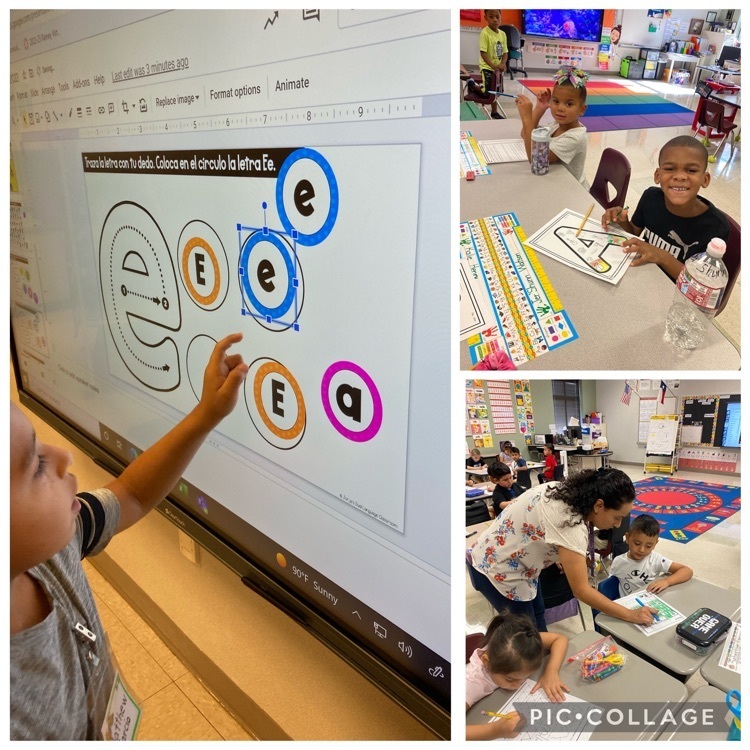 Kinder Rams are working hard this morning across our building! Letter identification and more! Way to #Work4Win kiddos!