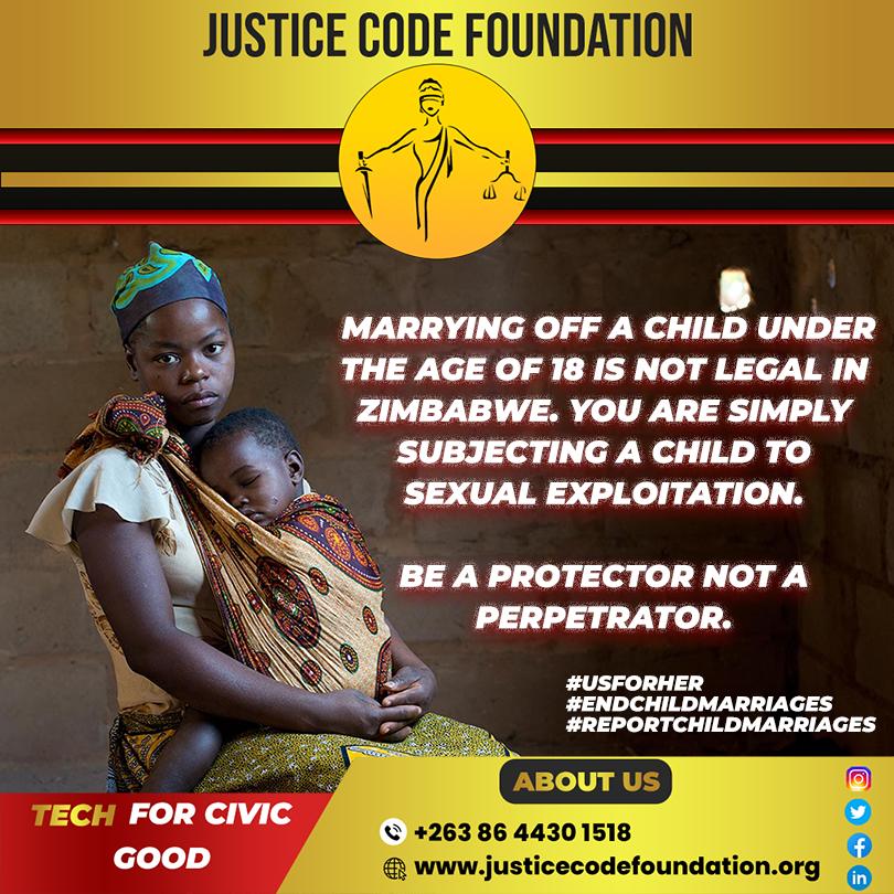 Justice_Code's tweet photo. Be a protector, not a perpetrator. #Usforher #Endchildmarriages. https://t.co/IsSHT4TuoE