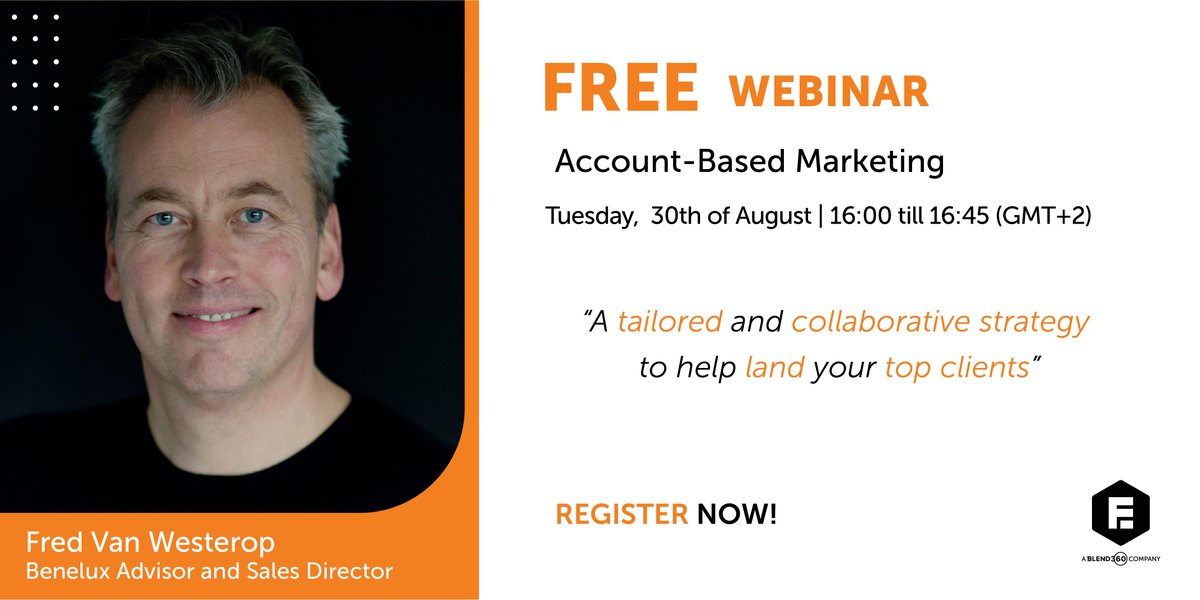 Account-based marketing is the best method to use to land large and profitable customers.

Learn more:
hubs.li/Q01k91QJ0

Join us for our FREE 45 minute Live Webinar on Tuesday, 30 August @ 16:00 (GMT+2) to learn how.

#ABM #Strategy #Marketing #Webinar
