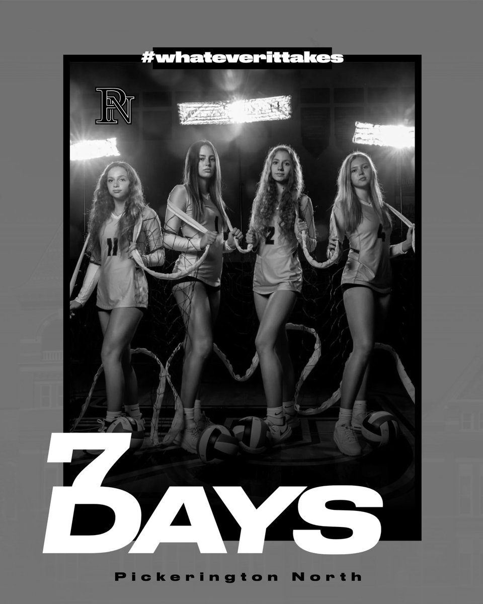 picknorthvb's tweet photo. One week until our season opener on Tuesday August 23rd at Upper Arlington! #pnvb #whateverittakes https://t.co/dLk2GBy8uA