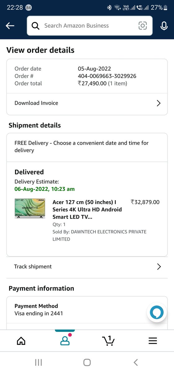 sidcantclick's tweet photo. @Acer_India Installation has not been provided for a TV Purchased from @amazonIN 10 days back.

Please help https://t.co/5YgsnOEmK7