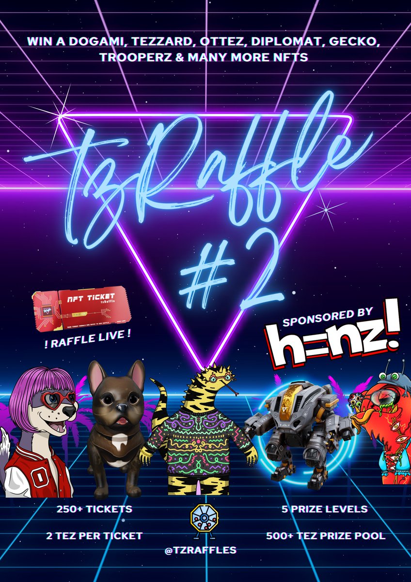 tzraffles's tweet photo. We are only 25 followers away from 1000 followers milestone👀🥂🥳

At 1000 followers we will give away one tzRaffle#2 ticket worth 2 Tez to one of our followers that also retweets/likes this post. 

Raffle ticket: https://t.co/0bgOC3Gm2i

#tezos #nfts #nftcommunity https://t.co/38DLgGrk4w