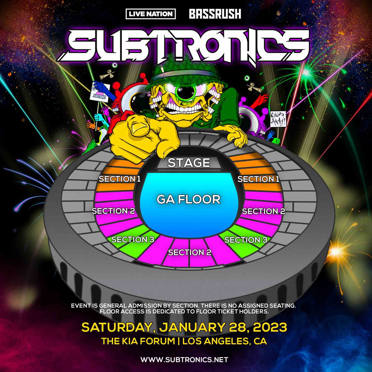 Subtronics's tweet photo. ANNOUNCING MY BIGGEST HEADLINE SHOW TO DATE 

KIA FORUM - LOS ANGELES 

TICKETS GO LIVE FRIDAY @ 10AM PT https://t.co/X7gL5zUrCE