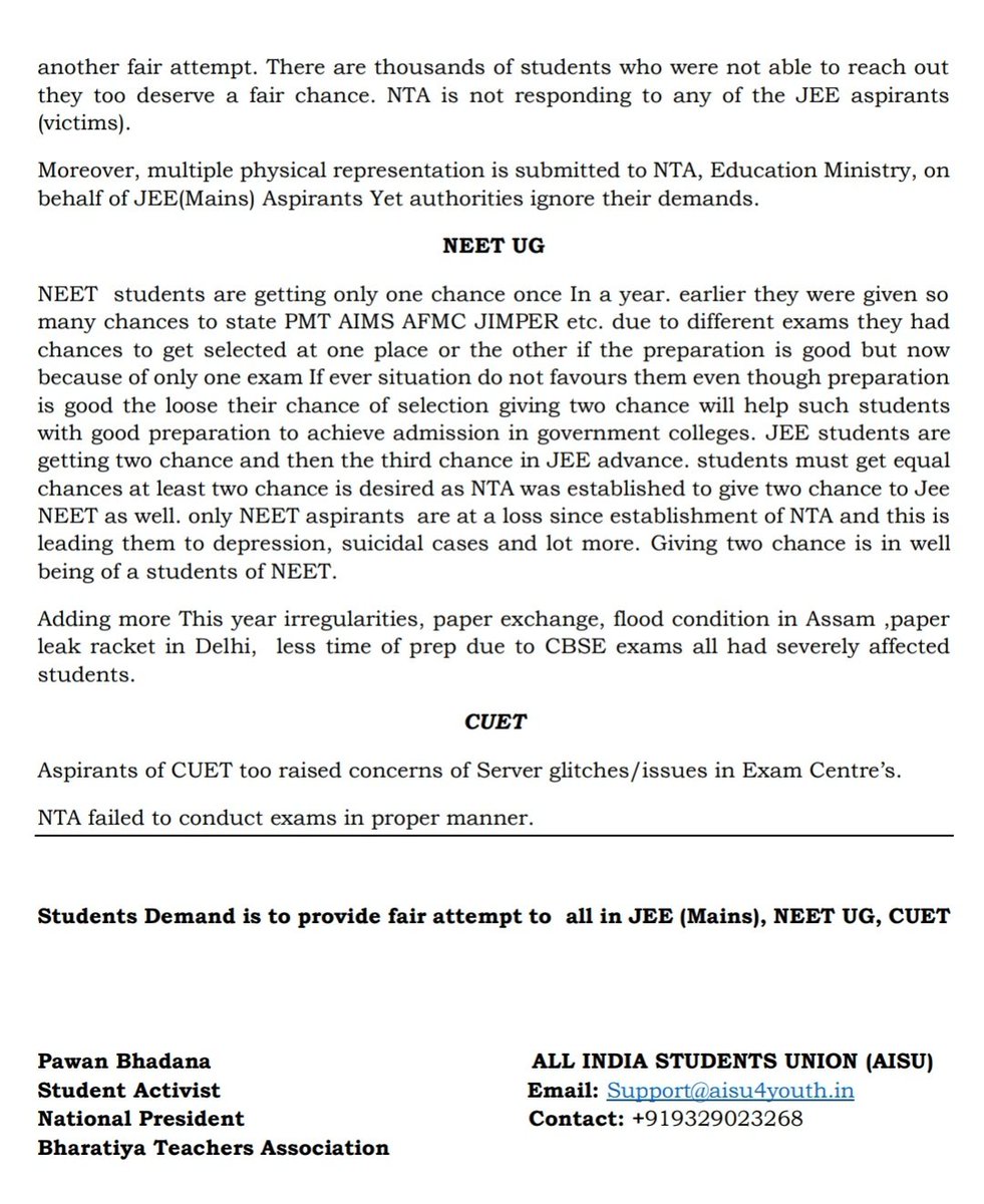 PawanBhadanaG's tweet photo. Inviting All media बंधुओं
As Tomorrow Combined Protest for #Jee, #Neet and #Cuet Justice 
@arjunbhatigolf
@vani_mehrotra
@gaurav5pandey
@ArzuSeth
@IndiaAheadNews
@imansimishra

#jeemainThirdAttemptForAll
#NEETUGSecondAttempt 
#ChaloJantarMantar 
#ChaloJantarMantar4Jee_Neet_Cuet https://t.co/GqpxzDc0Ha