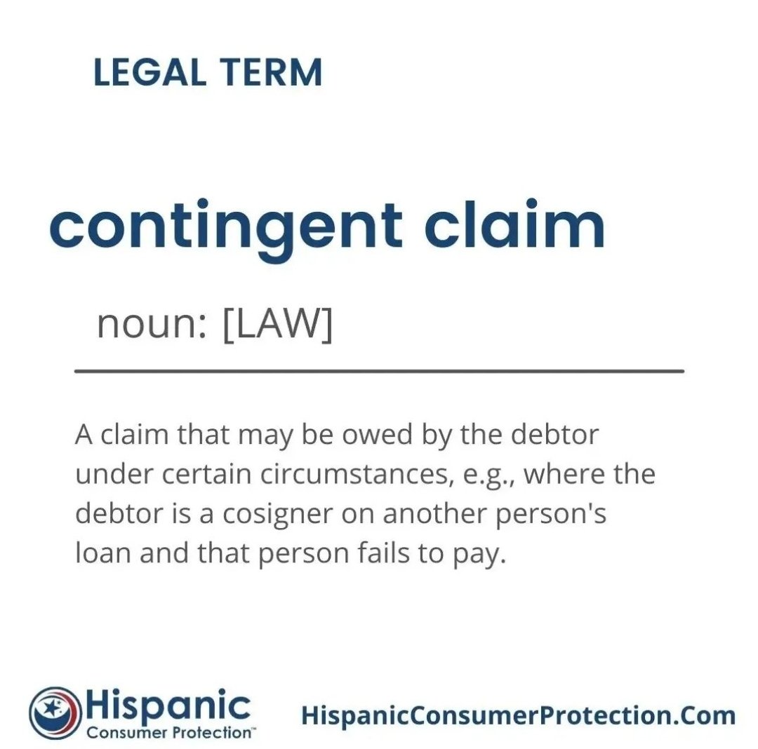 HispanicLegal1's tweet photo. Legal Term! "Contingent Claim"
#acquittal #acquittals
#hispanicconsumer #protection #legalassistance #hispaniclegalrights #hispaniconlineportal #attorney #lawyer #abogado #legal #immigration #bankruptcy #criminal #civil #latinos #hispanics #personalinjury #caraccident https://t.co/Fmd9DCz84x