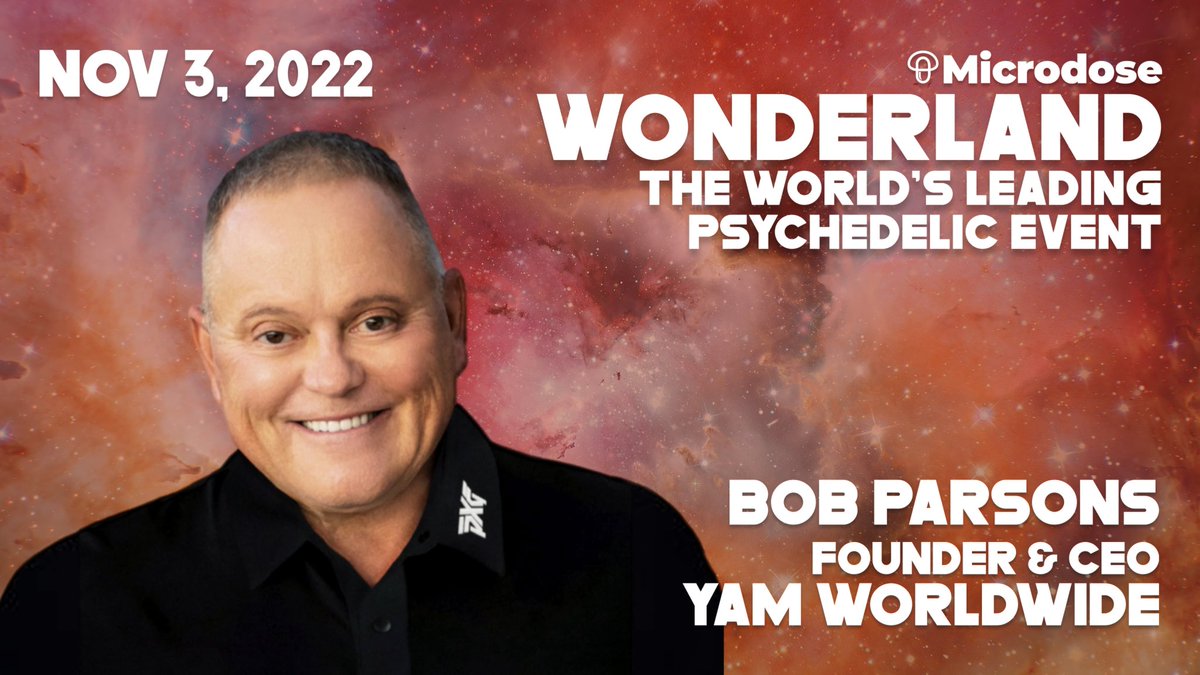 Engage with <a href="/DrBobParsons/">Bob Parsons</a>, Founder &amp; CEO of Yam Worldwide, and <a href="/GoDaddy/">GoDaddy</a> at #WonderlandMiami 🍄🍄🌴🌴

Grab an early bird discount on your tickets, today ➡️ bit.ly/3v1A0Xy

#psychedelics #medicine #psilocybin #traders #research #science #clinical #doctors #MentalHealth