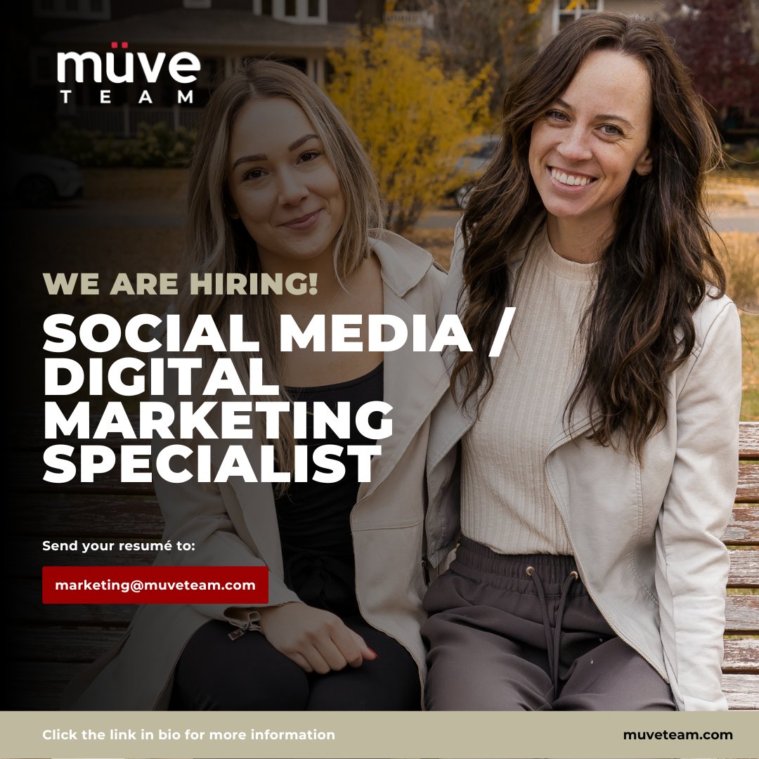 muveteam's tweet photo. We’re hiring! 👀 Do you have a love for content creation, social media, email marketing and maintaining an overall brand presence? This might be the gig for you! ⭐️#nowhiringyeg #yegjobsearch #yegjobboard #yegsocial #yegsocialmedia #yegsocialmediamarketing #yeggers #yegjobhunt https://t.co/aLVut5EYmo