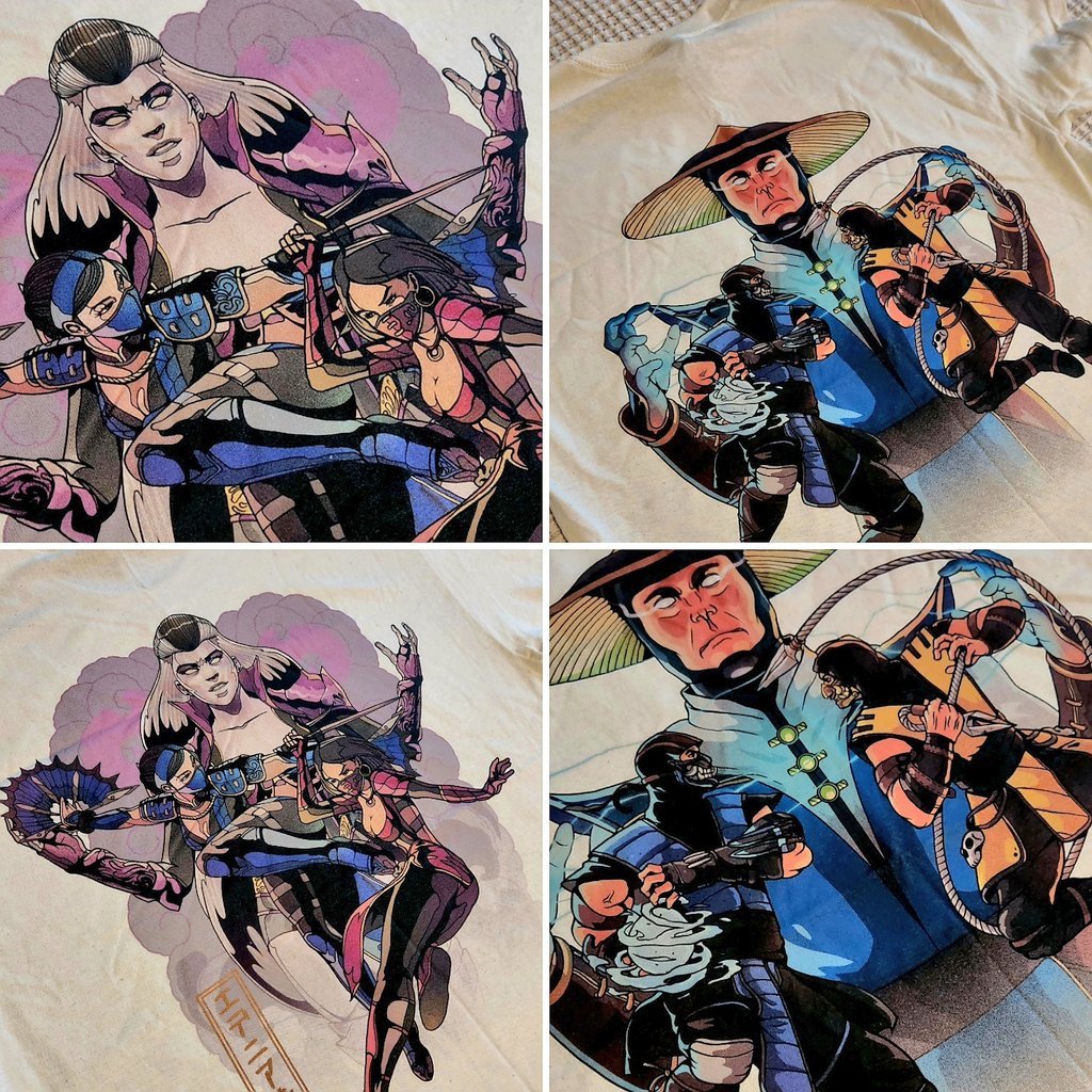 eduqueve's tweet photo. Iconic Kombat Rivalries! โก๐๐ฅ Thank you so much, @UncannyCarlos, for these awesome gifts! The T-shirts made by #Koioki feature really beautiful art (Use promo-code CARLOS for 15% off, link below!). PS: General Blade is a cutie in beads! #MKFriendship ๐๐ https://t.co/5SRoeCQJsy
