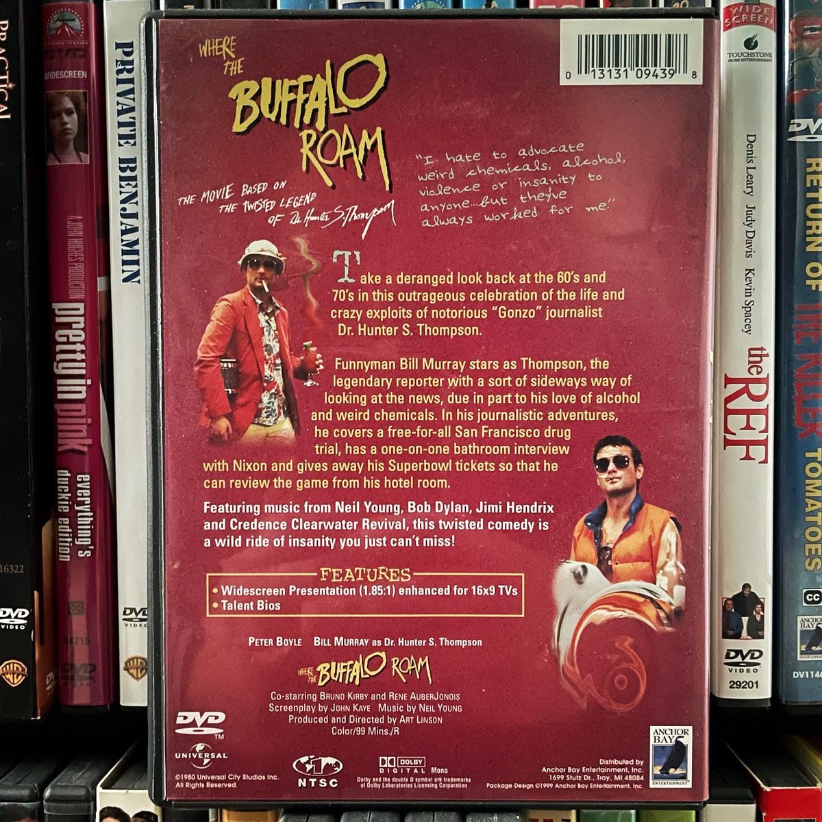 “You don't write any postcards when you're on the road to self-discovery”
#wherethebuffaloroam #1980movie #80scinema #huntersthompson #artlinson #billmurray #peterboyle #neilyoung #brunokirby #reneauberjonois #markmetcalf #otisday #rgarmstrong #dvd #dvdcover #dvdcollector