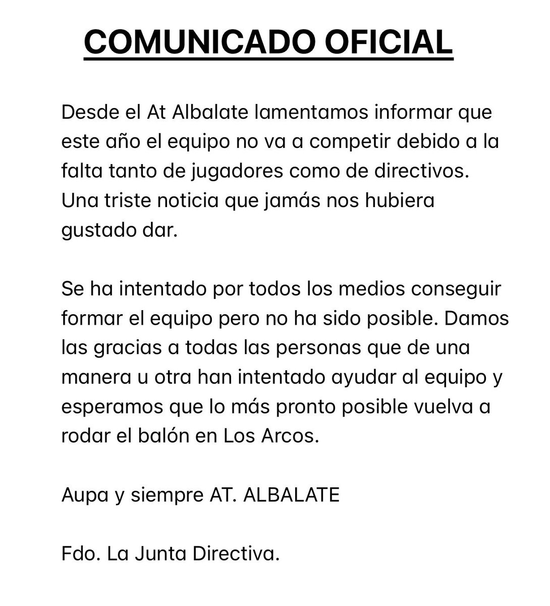 ATLETICO ALBALATE tweet media