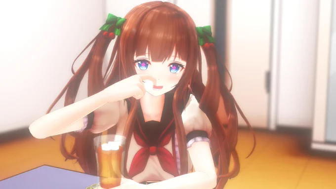 【お茶を飲みながら】8/17(水)23時から雑談配信のんびりお話しよう～#花京院ちえり   #ちぇり絵 (C)Appland, Inc. 