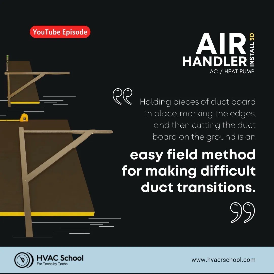 HVACRSchool's tweet photo. Check out our 3D animation of an air handler install. It can be a useful tool for green installers, especially those who work in Florida. You can watch it on our YouTube channel.
#hvac #hvacinstall #3dvideo #tutorial #airhandler https://t.co/bPhzeav6Uy