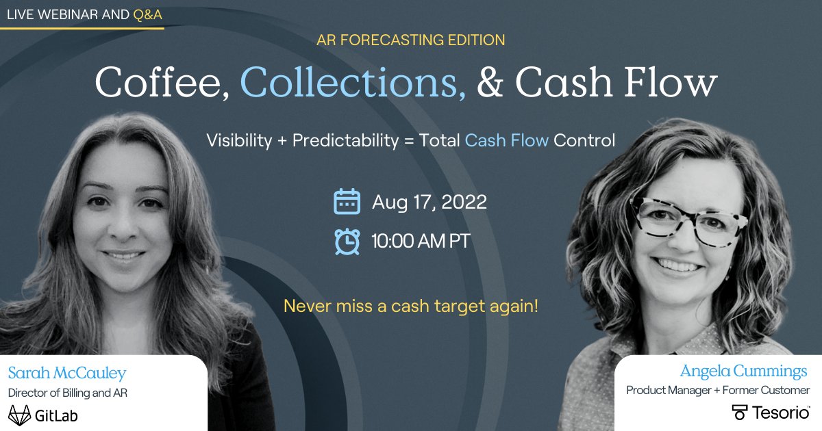 usetesorio's tweet photo. ☕️ It's not too late to register!
Join our host Angela Cummings, Product Manager (and former customer!), alongside Sarah McCauley - Director of Billing & AR @ Gitlab tomorrow @ 10 am PT.
Secure your seat 👉 https://t.co/74ppdJ9LRP
#CashIsQueen #connectedfinance https://t.co/HRcxYQTwST