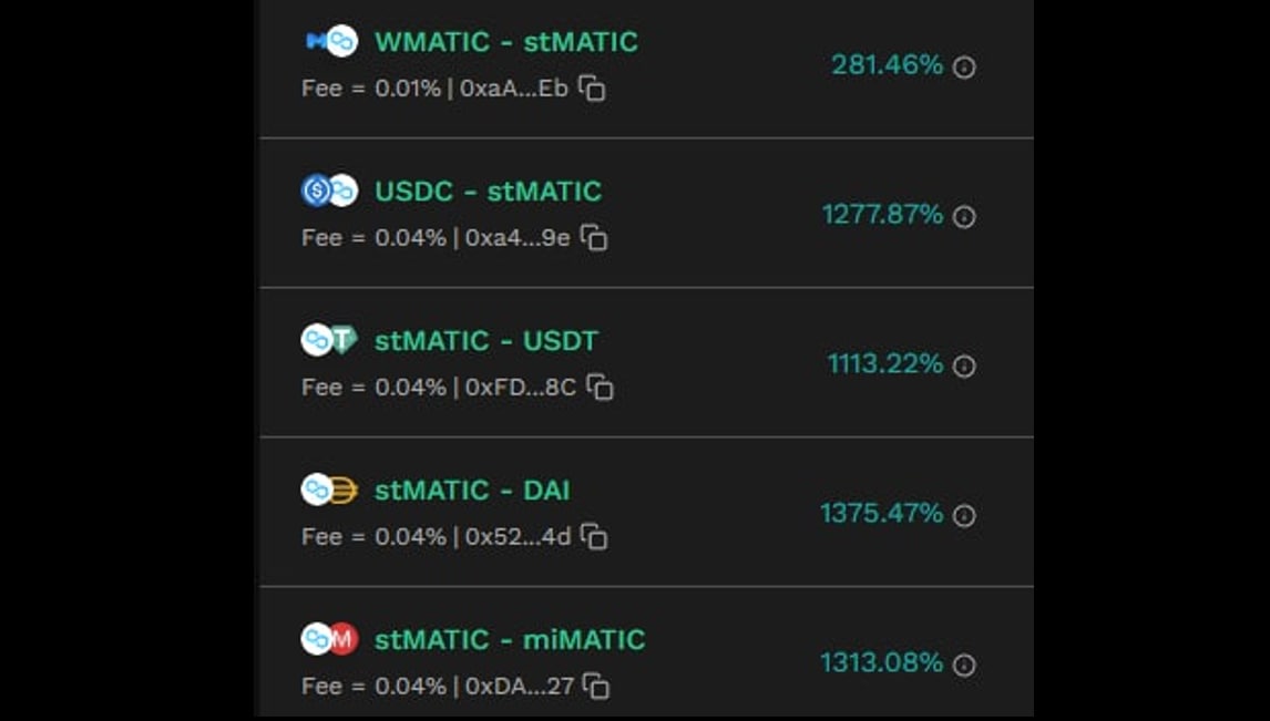 😱Sweet sweet yield on <a href="/0xPolygon/">Polygon | POL</a> thanks to <a href="/LidoFinance/">Lido</a>'s partnership with KyberSwap.com  <a href="/KyberNetwork/">Kyber Network</a> !

$KNC $LDO $MATIC $DAI $MAI $USDC $USDT #YieldFarming #Polygon #MATIC #DeFi