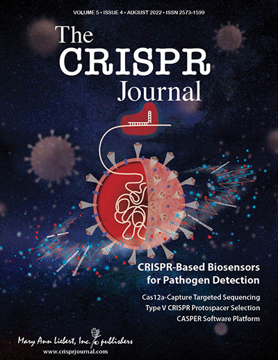The July/August issue is online now!
liebertpub.com/toc/crispr/5/4
Another brilliant cover design from the talented <a href="/monooyee/">Yee Mon Oo</a>