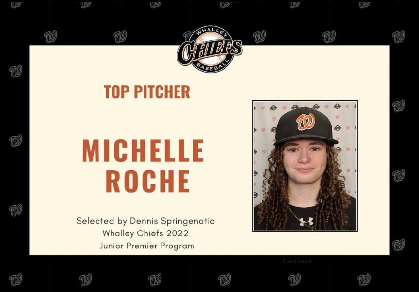 Whalley_Chiefs's tweet photo. Congratulations to our Junior Premier Top Pitcher of the 2022 Season, Michelle Roche!
#gochiefs❤️ https://t.co/D0kQx02mRu