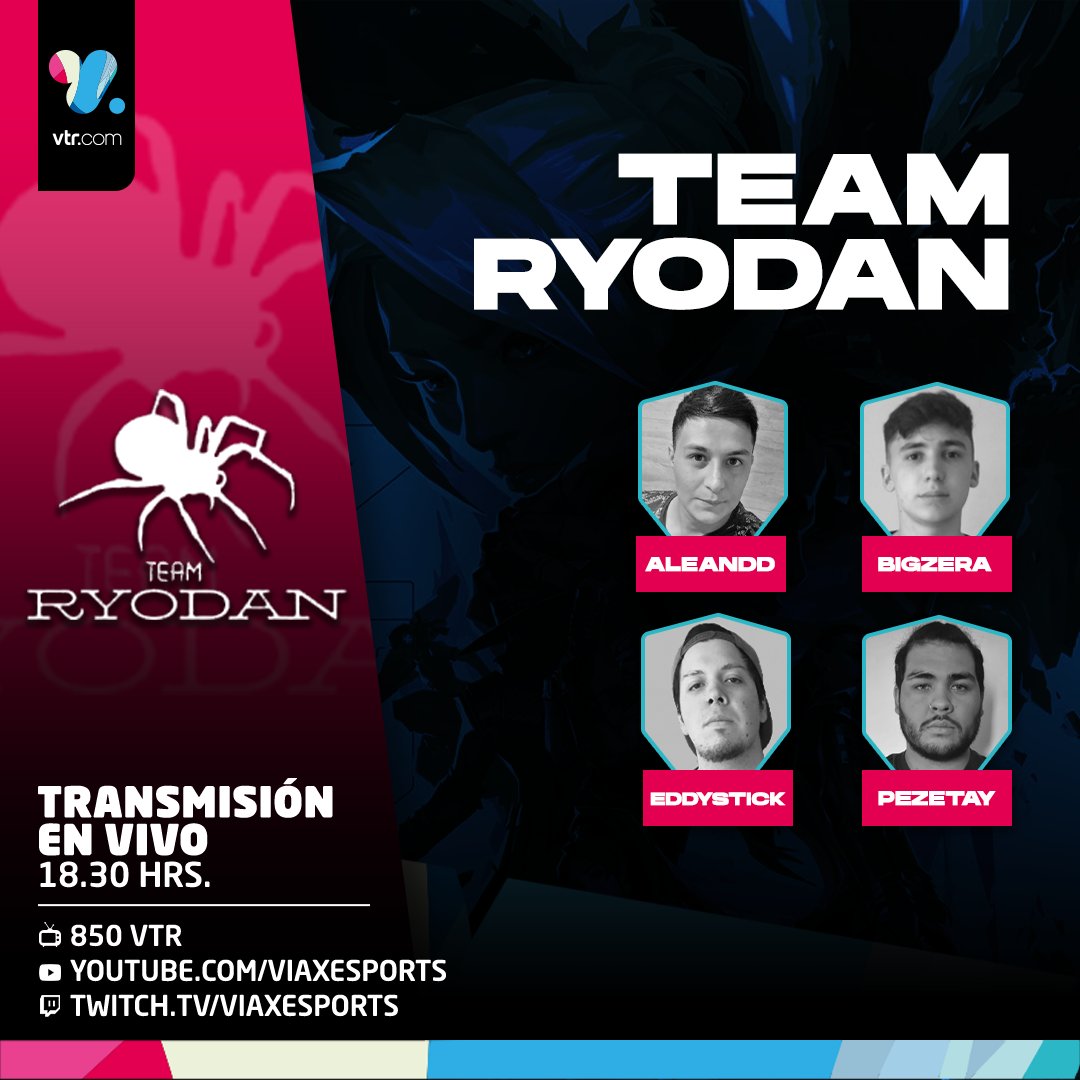 viaxesports's tweet photo. El Torneo #ValorantReload @VTRChile sigue sumando partidas electrizantes ⚡ HOY compiten frente a frente en la fecha 3 del grupo C:
🔥 #TeamRyodan vs #TeamSky 🔥
Participa junto a @LaMinnifer @Nholograma y @WrightOneFGC 😉
⏰ 18:30 hrs. EN VIVO
📺 850 VTR | 236 WOM https://t.co/OZJTwr6hGo
