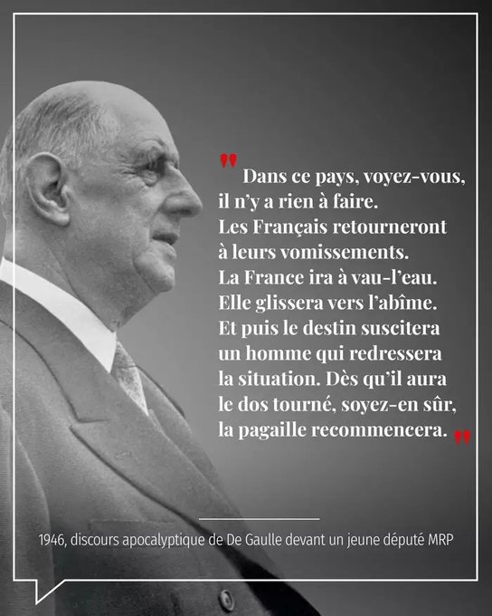 AGaullisme's tweet photo. Tout recommence toujours ! De Gaulle reviendra ! https://t.co/ihGP14xFl4