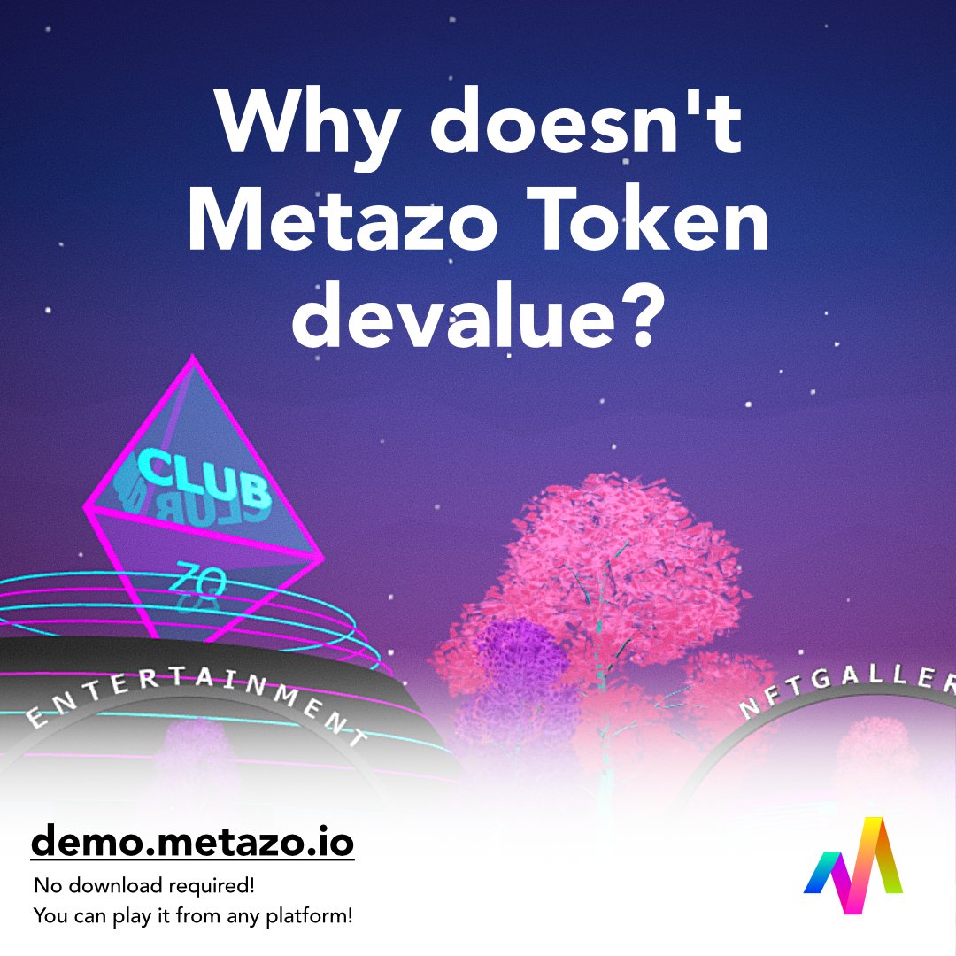 quniver_se's tweet photo. Why doesn't MTZ devalue? 📈
Like USDT and BUSD, it always holds USD or stable coins corresponding to 100% of the circulating tokens.
#Metazo #MTZ #USDT #BUSD #Metaverse #DemoLand #NFT #Blockchain #Crypto #VR #3D #web3 #build #business #tothemoon #BSC #Finance #cryptocurrency https://t.co/3i3nv0pihO