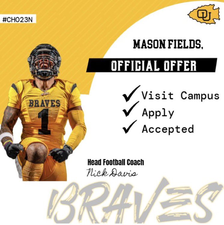 After a great conversation with <a href="/CoachOliverPate/">Oliver Pate</a> I’m blessed to receive a scholarship offer from Ottawa University <a href="/OttawaBravesFB/">Ottawa Braves Football</a>