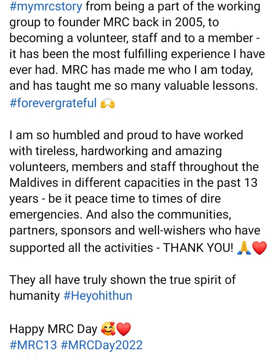 soants's tweet photo. Happy MRC Day - volunteers, staff, members, communities, partners, sponsors and well-wishers - thank you for showing your true humanitarian spirit with MRC #heyohithun 🙏❤️ #MRC13 #MRCDay2022 #MyMRCStory
@maldivianrc @mrc_mcu @mrckfcity @MRC_Addu https://t.co/HPkcghU5NJ