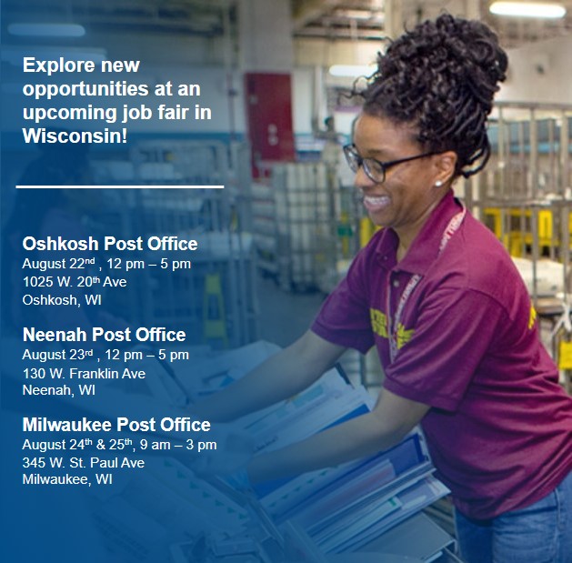 Explore new opportunities at an upcoming job fair in Wisconsin! And for tips on where and how to apply: uspsblog.com/applying-for-a…
#USPSCareers #NowHiring #Jobs #JobSearch #Job #JobHunt #JobOpening #Hiring #Careers #Employment #opentowork #career #work #recruitment