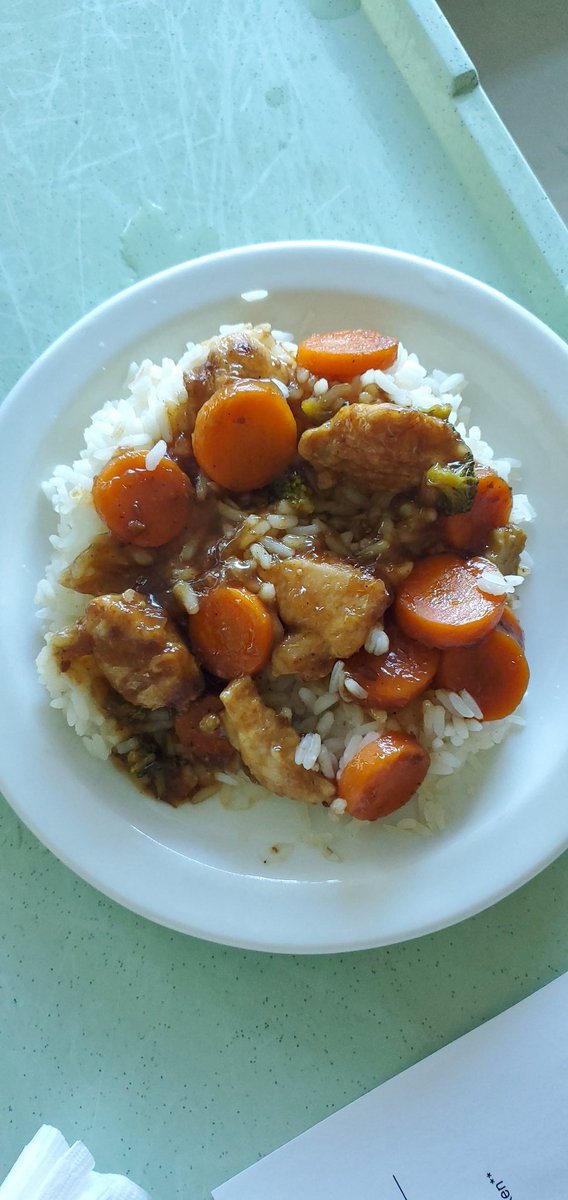 Mandom_sousvide's tweet photo. @UnityHealthTO Ginger Glazed Chicken Rice, this is hospital food, when it's cooked in house &amp; done right, it can be good. You have the most amazing joyful staff who cares who listen; dignity &amp; respect are important, it shows. THANK YOU #BestHospitalExperience https://t.co/ClorY9n5K5