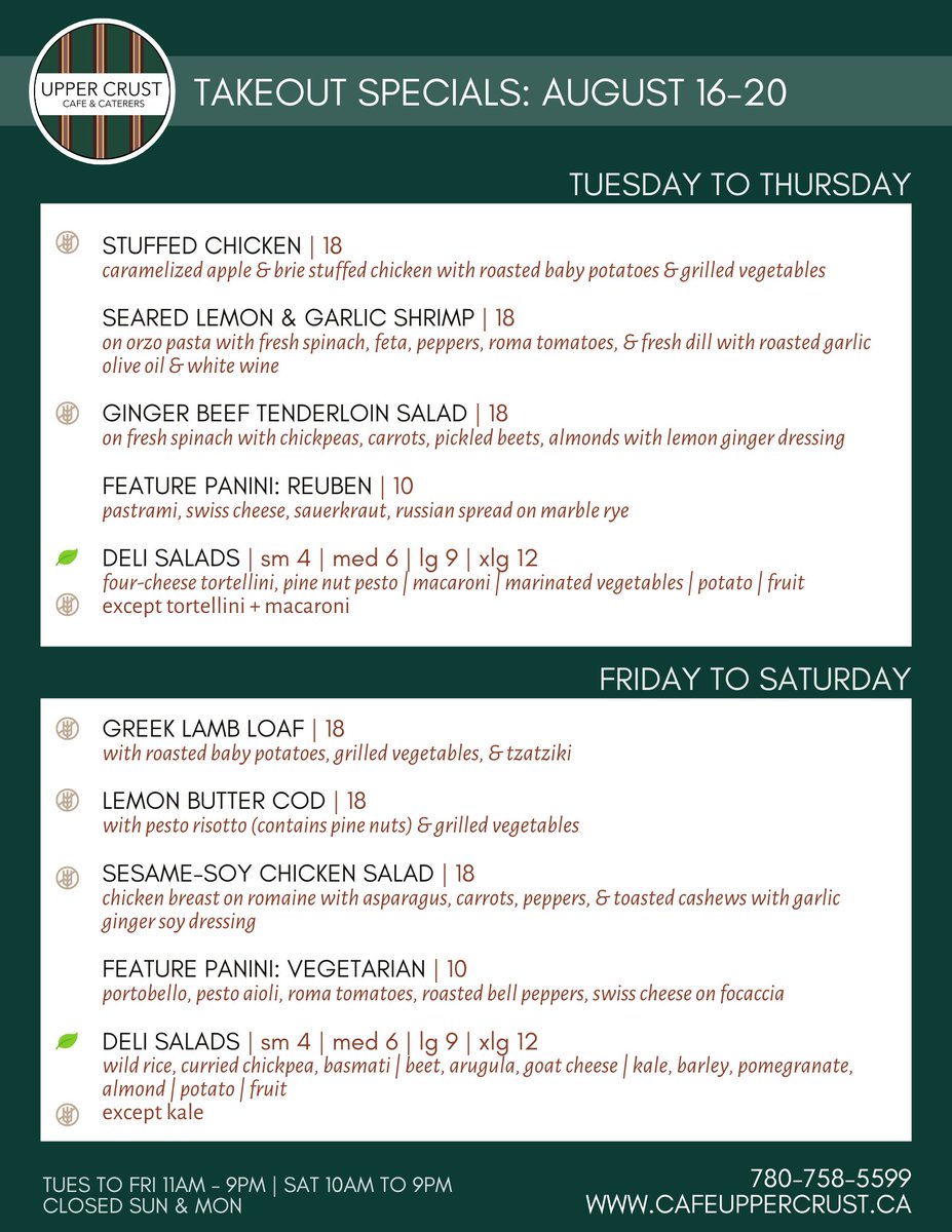 UpperCrustYEG's tweet photo. Welcome Fringe! Whether you're at Venue 12 at the Garneau Theatre or just taking a stroll away from the Fringe grounds between shows, come by and you can take both a snack and a full meal away with you! Save time and still eat well 😎 https://t.co/jHqDNWfd1N
