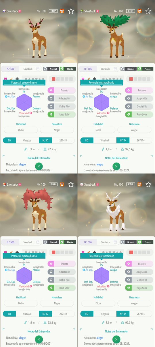 VictyLusi494's tweet photo. ✨Reparto Deerling-Sawsbuck Shiny✨

Pido Ralts Lv. 31-40 en GTS. Hay 12 de cada forma. 

Doy ambos, hay que especificar la forma y solo se puede pedir 1 a la vez🚫

Se agradecen fotitos 📷

Suerte 💕 https://t.co/hKszv8C20l