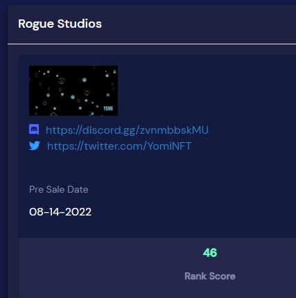 NftVisor's tweet photo. Rogue Studios @YomiNFT

See growth statistics at

https://t.co/czNQ0zQ9Vq

#nftvisor
#nfts #upcomingnfts https://t.co/cut0TLOQDa