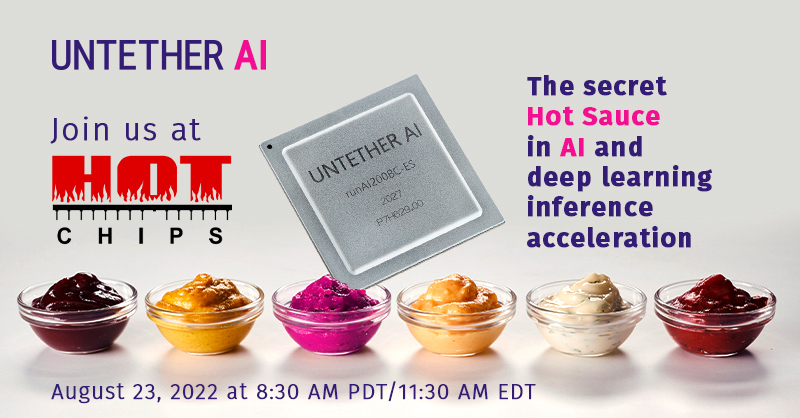 UntetherAI's tweet photo. "Data center #AI chip company @UntetherAI will present its brand new second–gen inference architecture, called Boqueria. We don’t know the details yet, but we know the chip has at least 1,000 RISC–V cores..." - @sallywf | @eetimes 

We'll see you at @hotchipsorg! Until then, 🤐🤐 https://t.co/YuyxMTzd19