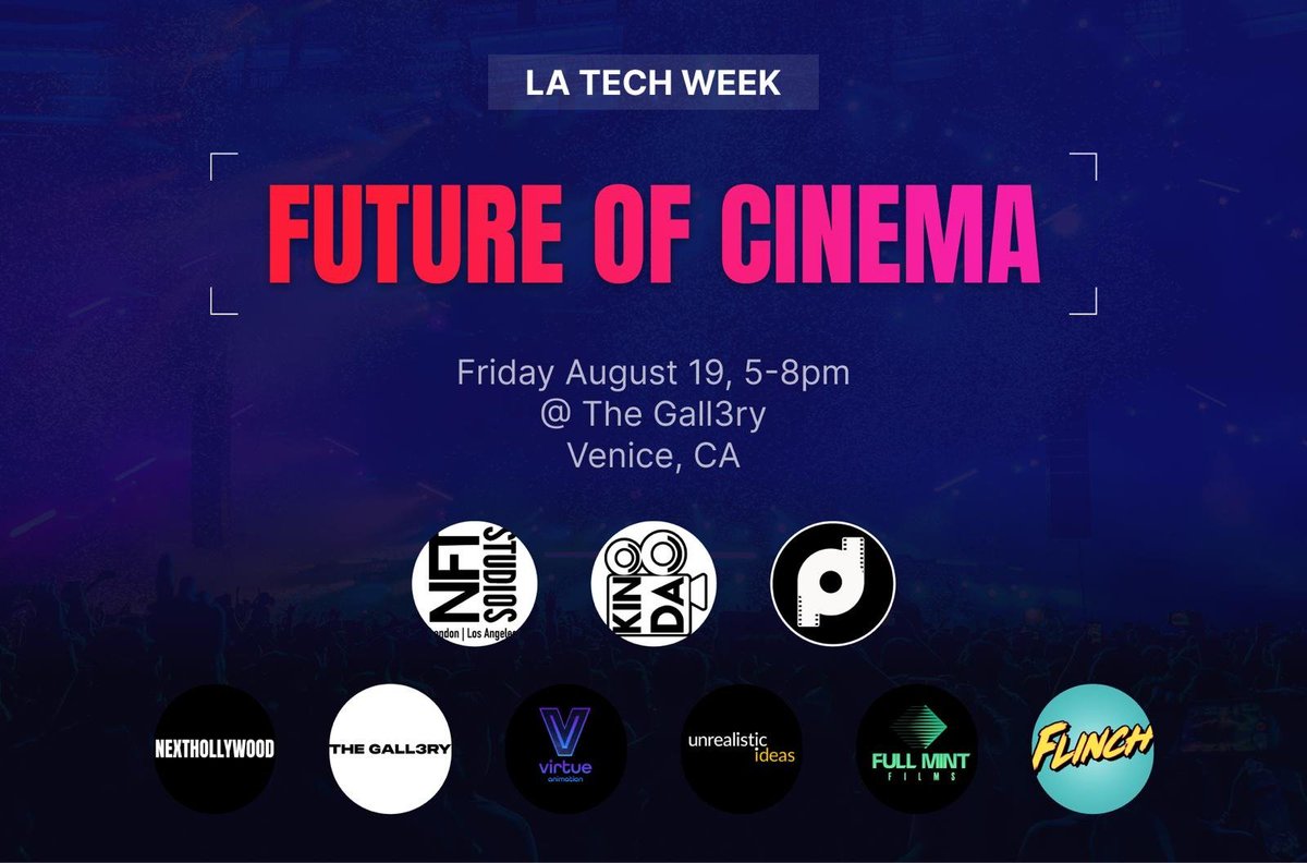 Kino_DAO's tweet photo. Based in LA?
Our friends @nexthollywood_  are hosting an epic event on Friday with some of the top projects in #Film3

Experts, Fans, Newbies - All are welcome!
https://t.co/MJRLtGGcED https://t.co/xbSk6KjBZw